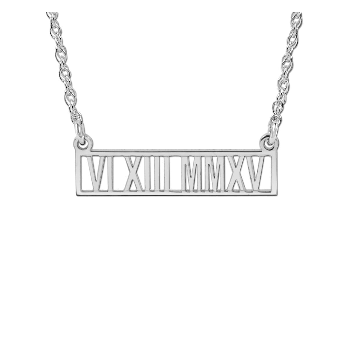 14K W 6 x 25mm Hi Polish Roman — White Gold