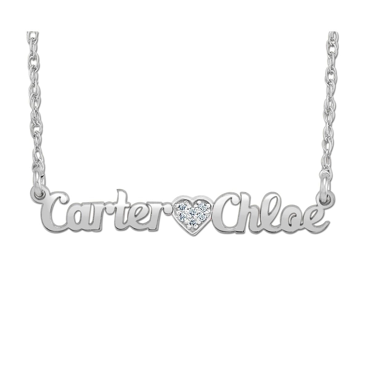 14K W Dia Accent Name Pers Nec — View 1