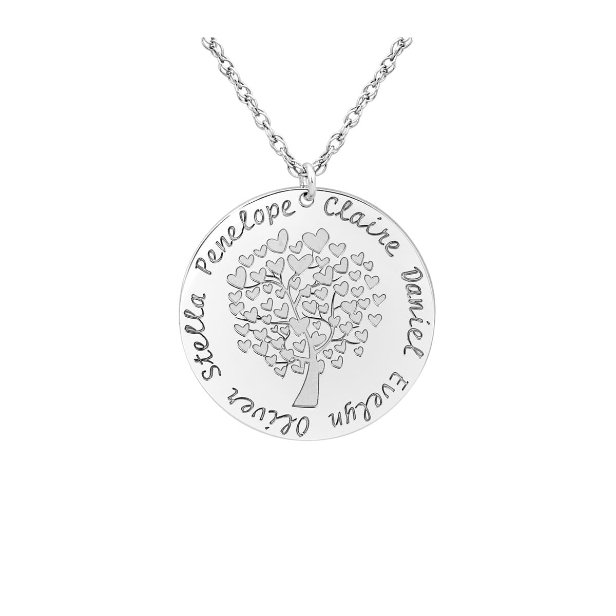 14K W 25mm Hi Polish tree Fami — White Gold