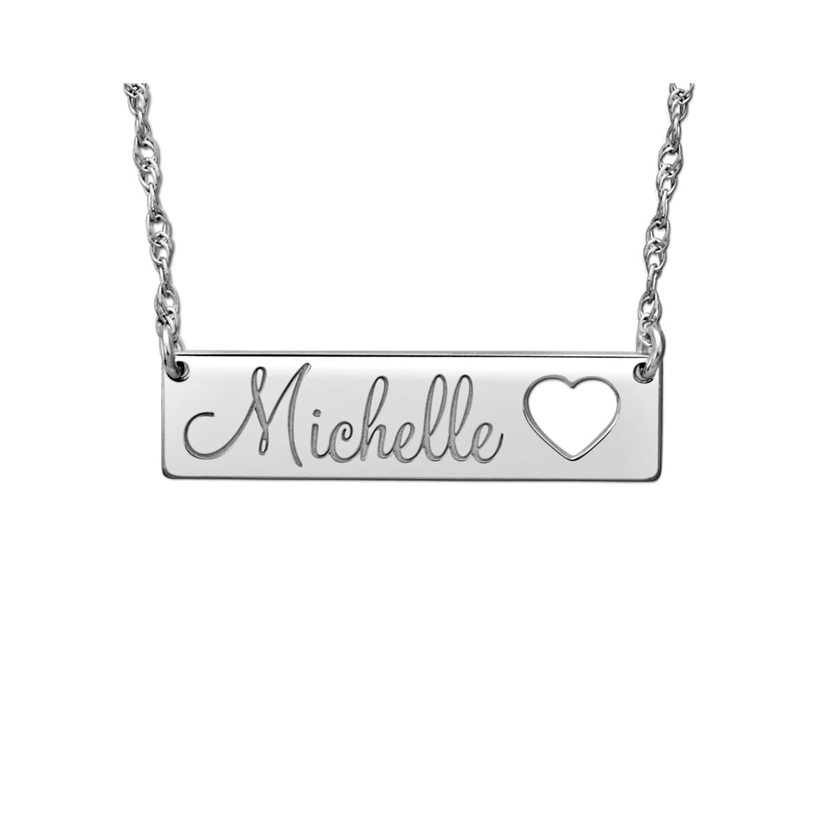 14K W 7 x 30mm Cut Out Heart P — White Gold