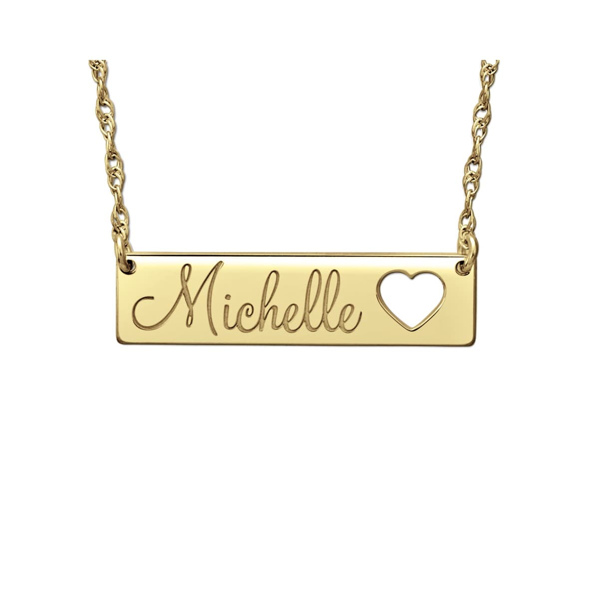 14K W 7 x 30mm Cut Out Heart P, Side view in white gold or platinum