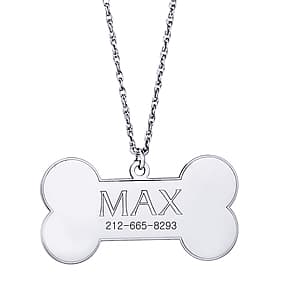 Dog Bone, Side view in white gold or platinum
