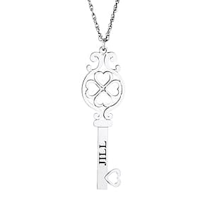 Key With Heart, Side view in white gold or platinum