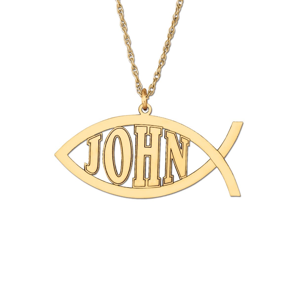 Christian Fish, Front view in yellow gold