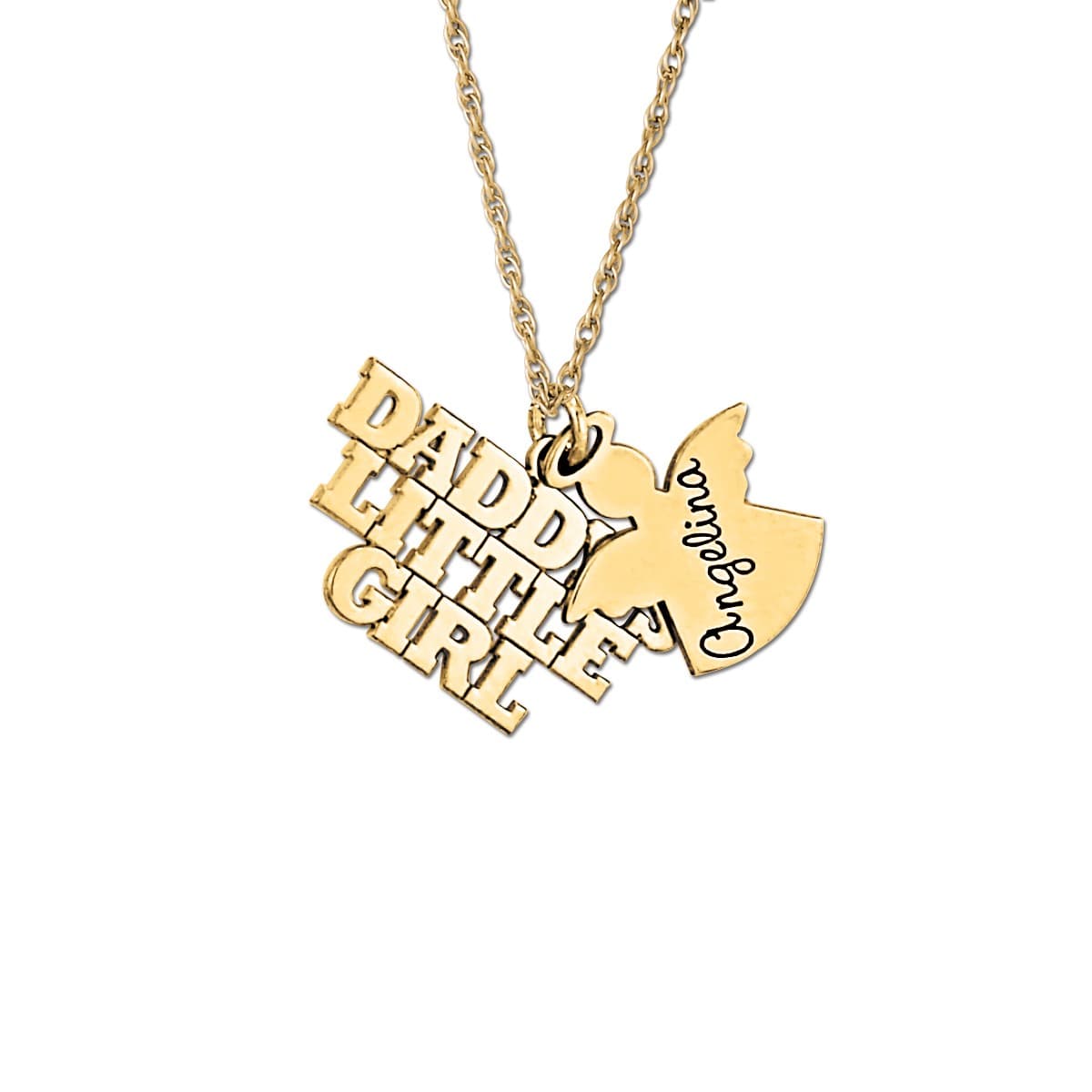Personalized Pendant, Front view in yellow gold