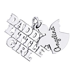 Personalized Pendant, Side view in white gold or platinum