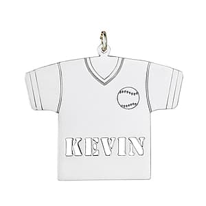 Baseball Jersey, Side view in white gold or platinum