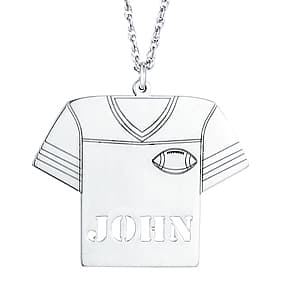 Football Jersey, Side view in white gold or platinum