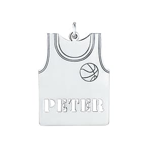Basketball Jersey, Side view in white gold or platinum