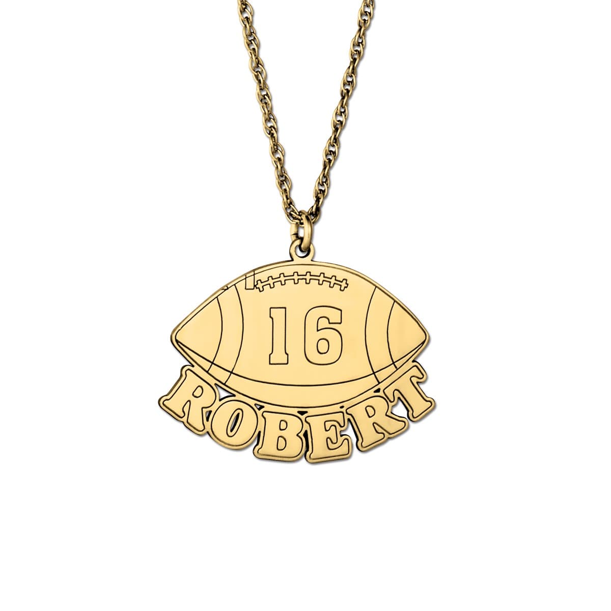 Football with Number, Front view in yellow gold