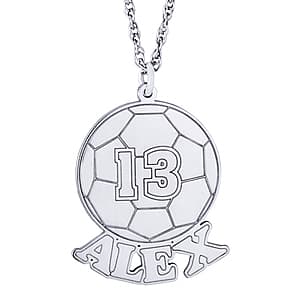 Soccer with Number, Side view in white gold or platinum