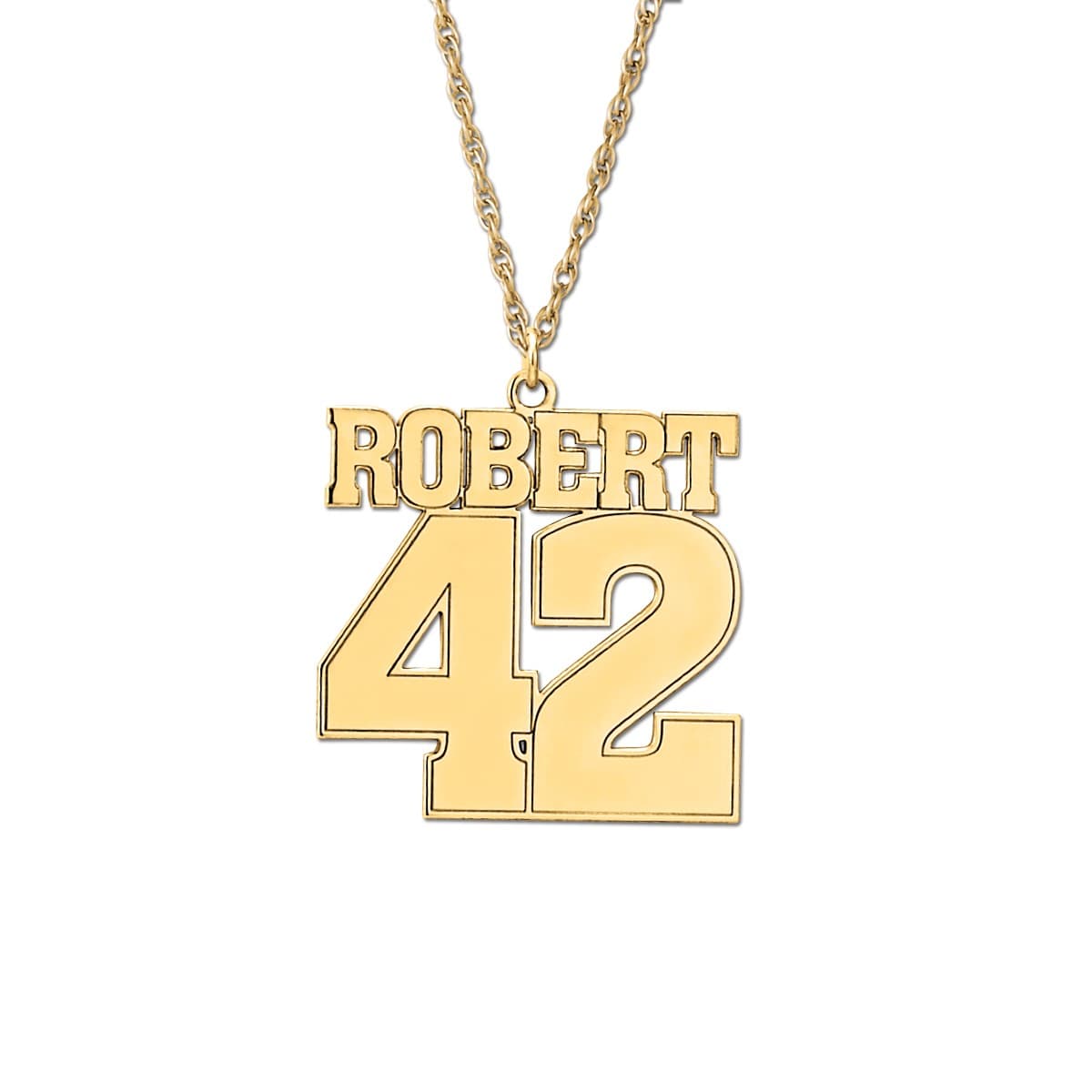 Number Namplate, Front view in yellow gold