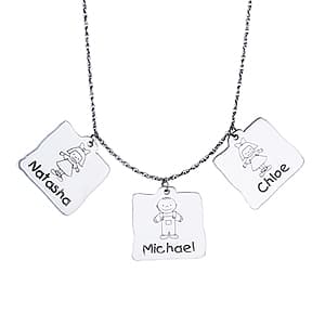 Personalized Jewelry, Side view in white gold or platinum