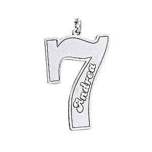 Number With Name, Side view in white gold or platinum