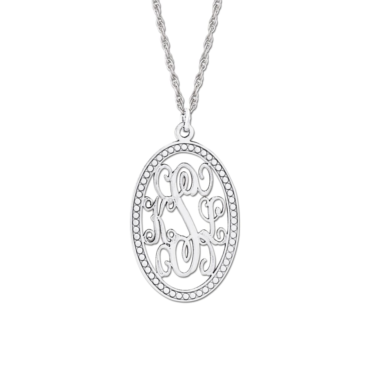 Oval 3 Initial Monogram — View 1