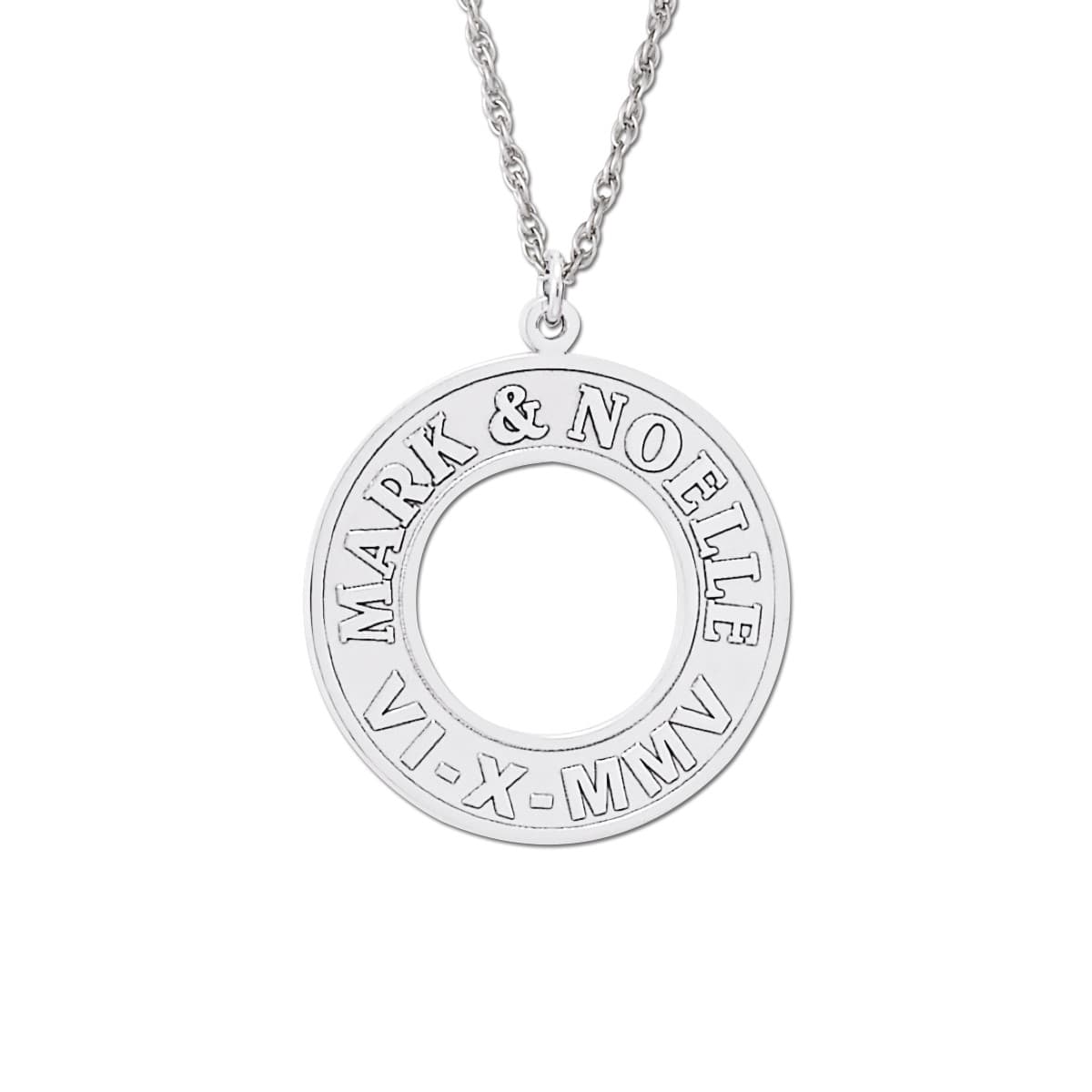 Circle Pendant — White Gold