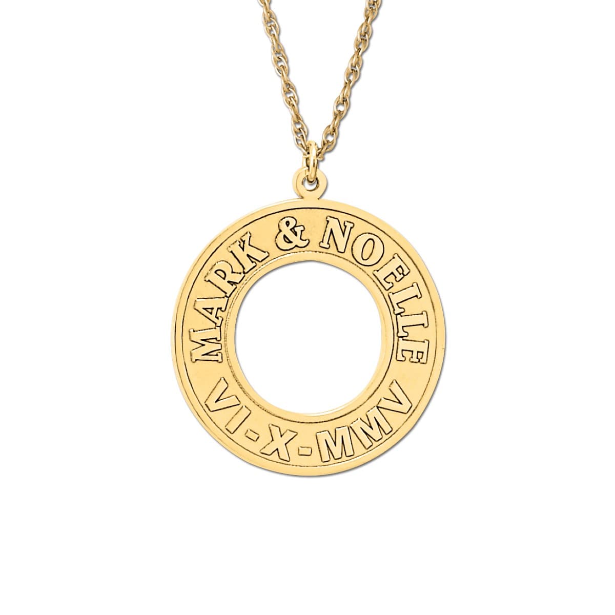 Circle Pendant, Side view in white gold or platinum