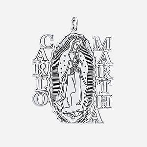 Virgin Mary With 2 Names, Side view in white gold or platinum