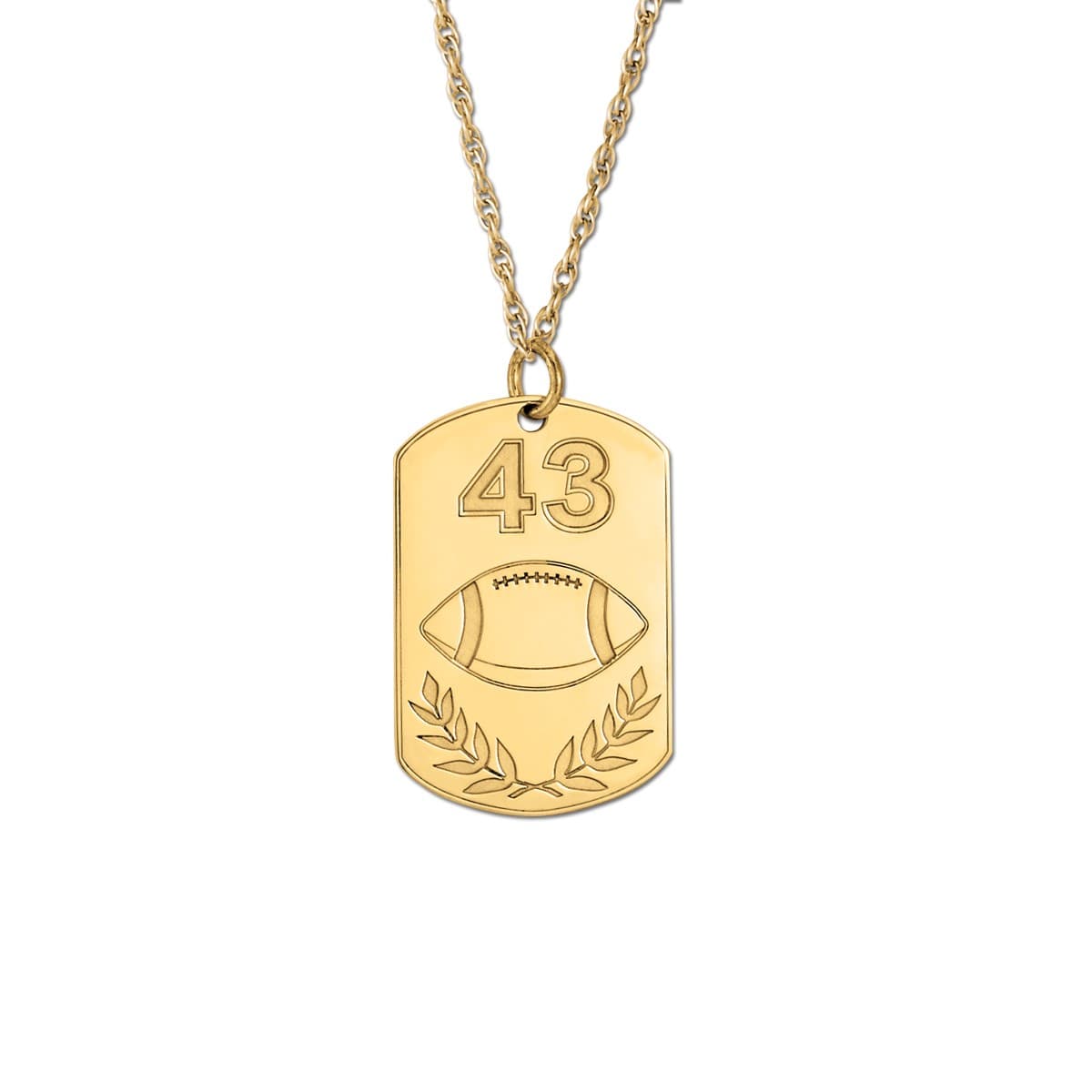 Football with Number, Front view in yellow gold