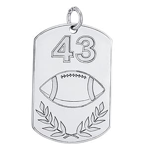 Football with Number, Side view in white gold or platinum