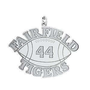 Football Name And Number, Side view in white gold or platinum