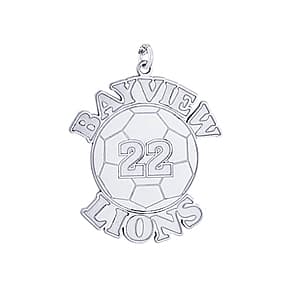 Soccer Name And Number, Side view in white gold or platinum