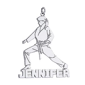 Martial Arts, Side view in white gold or platinum