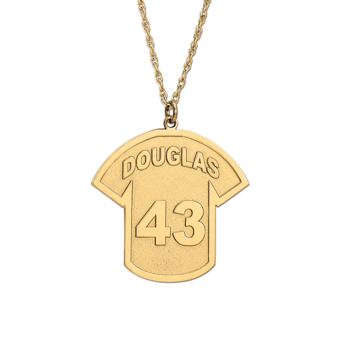 Baseball Jersey, Front view in yellow gold