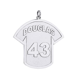 Baseball Jersey, Side view in white gold or platinum