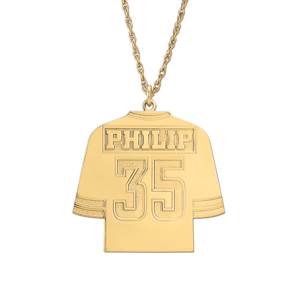 Football Jersey, Front view in yellow gold
