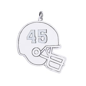 Helmet With Number, Side view in white gold or platinum