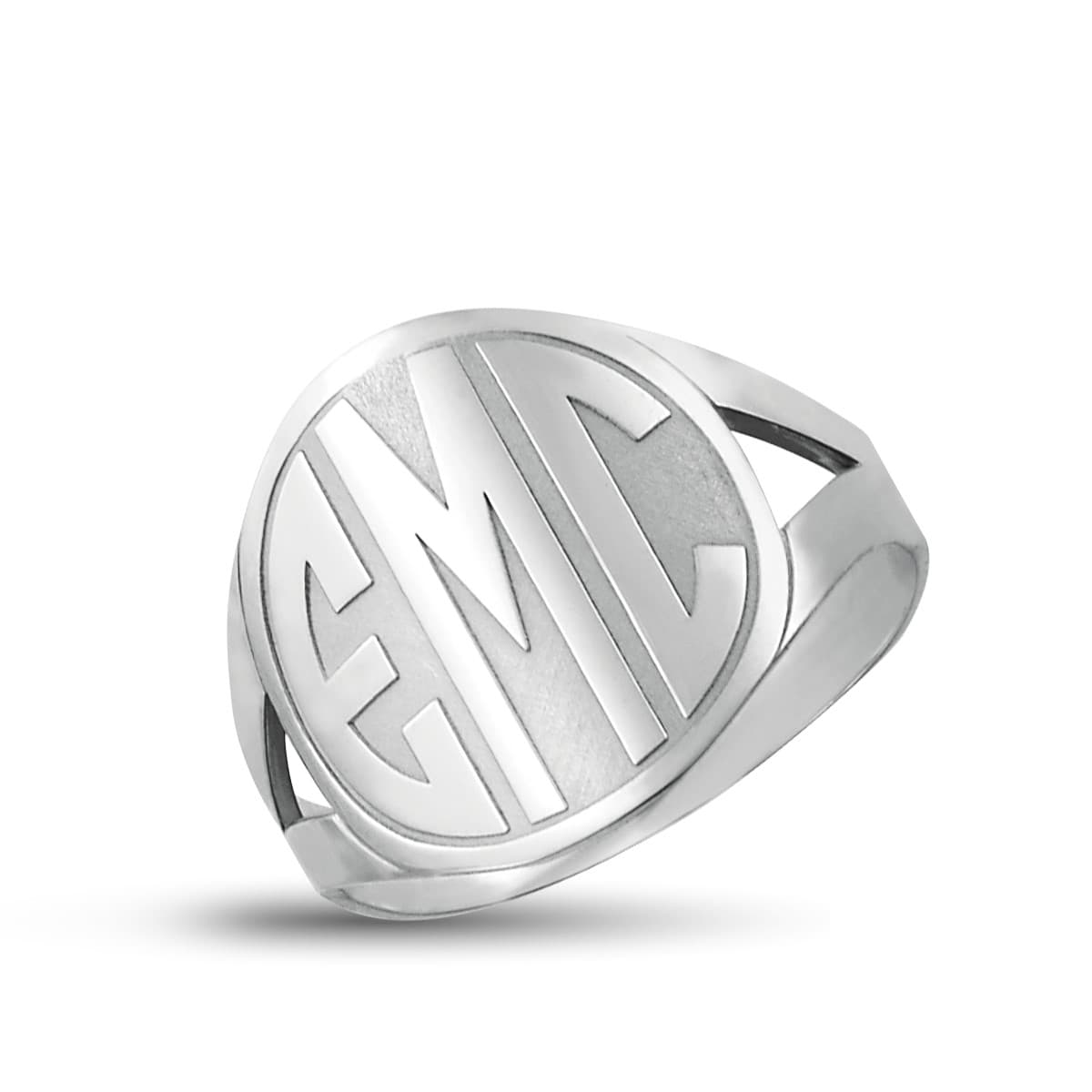Block Letter Monogram Ring — View 1