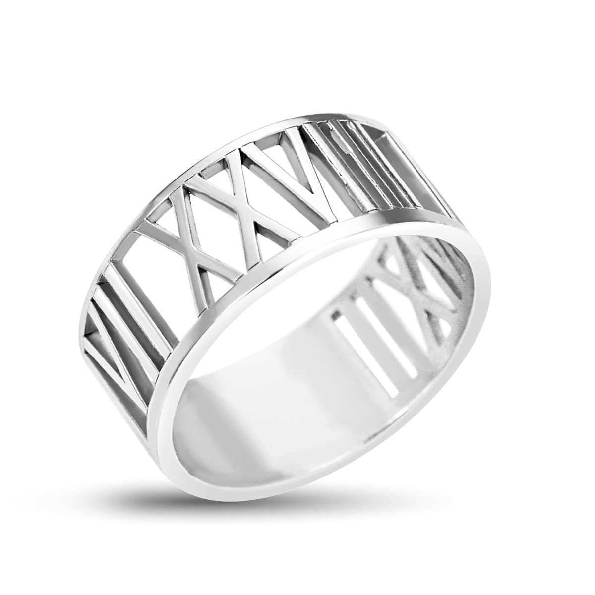 Roman Numeral Ring — White Gold