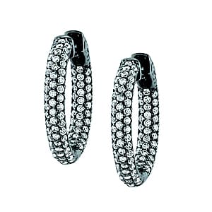 25 mm Round Pavé Inside Out — White Gold