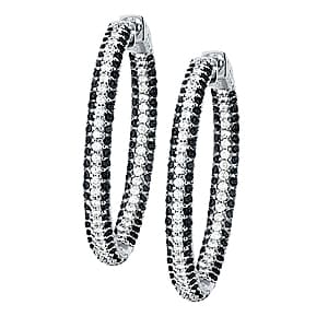 36 mm Round Pavé Blk Cz Sides — White Gold