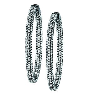 50 mm Round Pavé Inside Out — White Gold