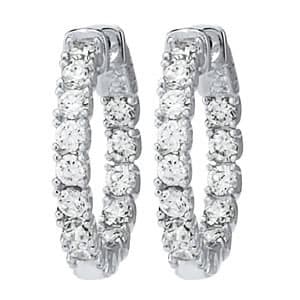 CZ Inside-Outside Hoop Earrings — View 1