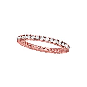 3008 1 Row Eternity Pink Plating — Size 6 — White Gold