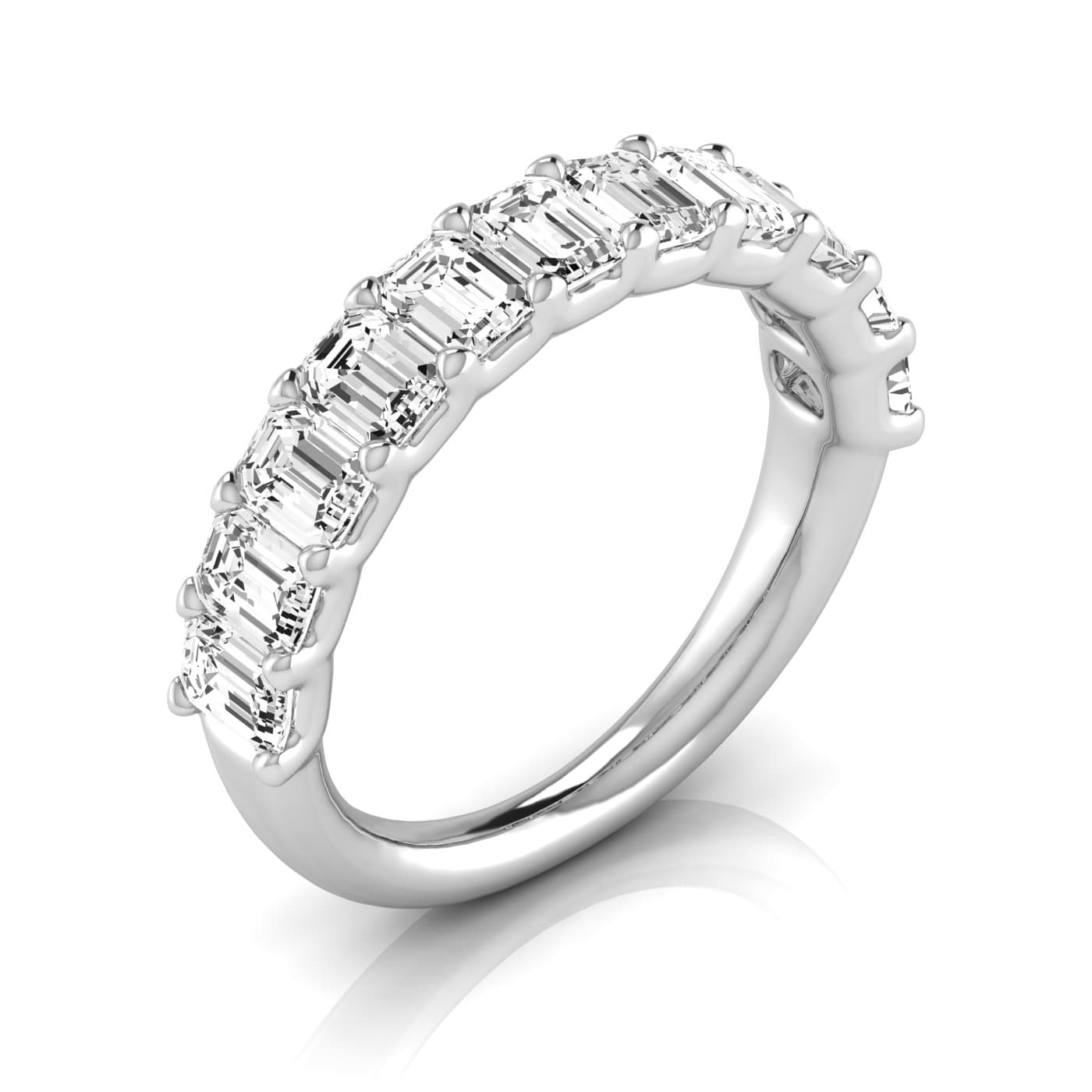 1/2 Spread Emerald Diamond Wedding Band (2 3/4 ct. tw.) — View 1