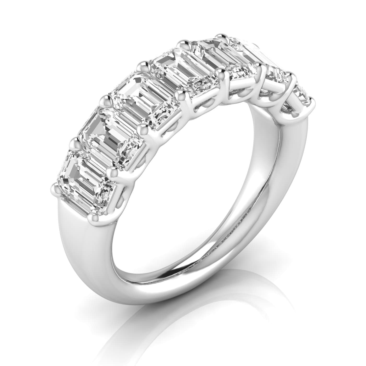 1/2 Spread Emerald Diamond Wedding Band (3 1/2 ct. tw.) — View 1