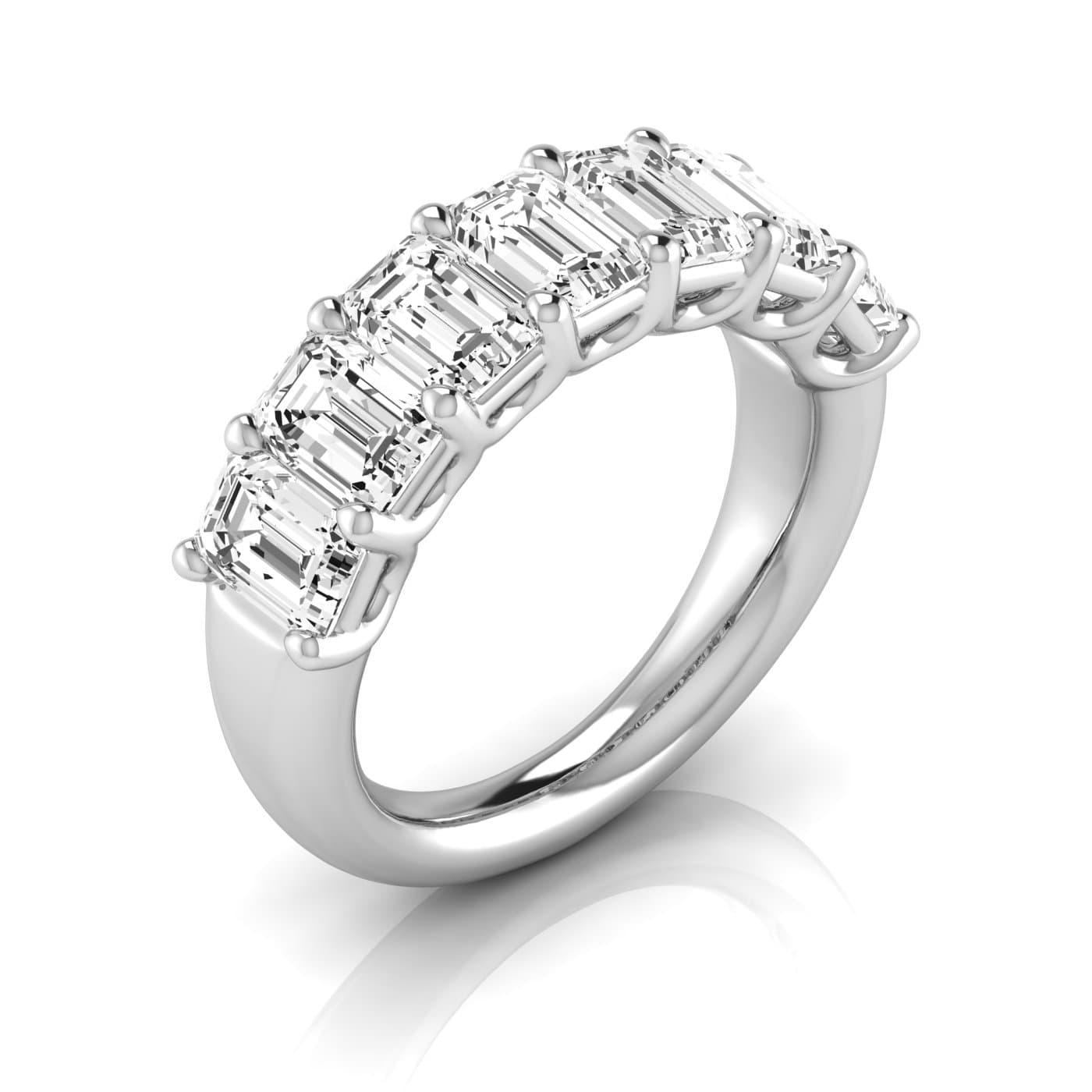 1/2 Spread Emerald Diamond Wedding Band (5 1/4 ct. tw.) — View 1