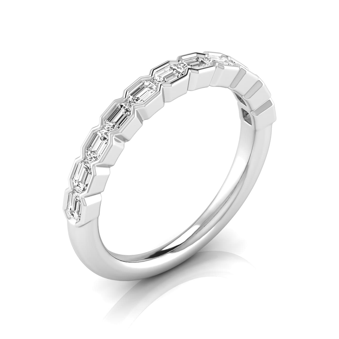 1/2 Spread Emerald Diamond Wedding Band (0.99 ct. tw.) — View 1