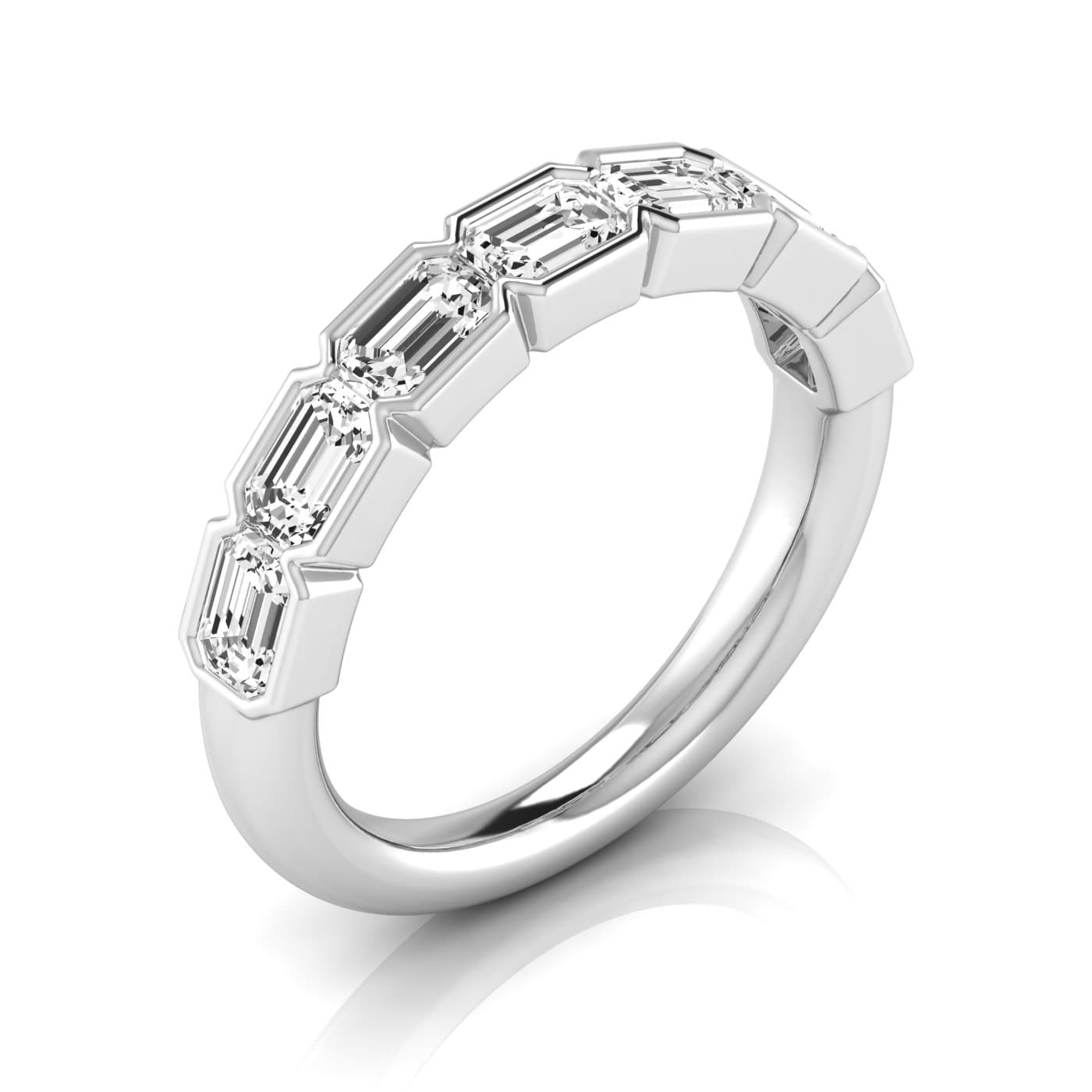 1/2 Spread Emerald Diamond Wedding Band (2.31 ct. tw.) — View 1