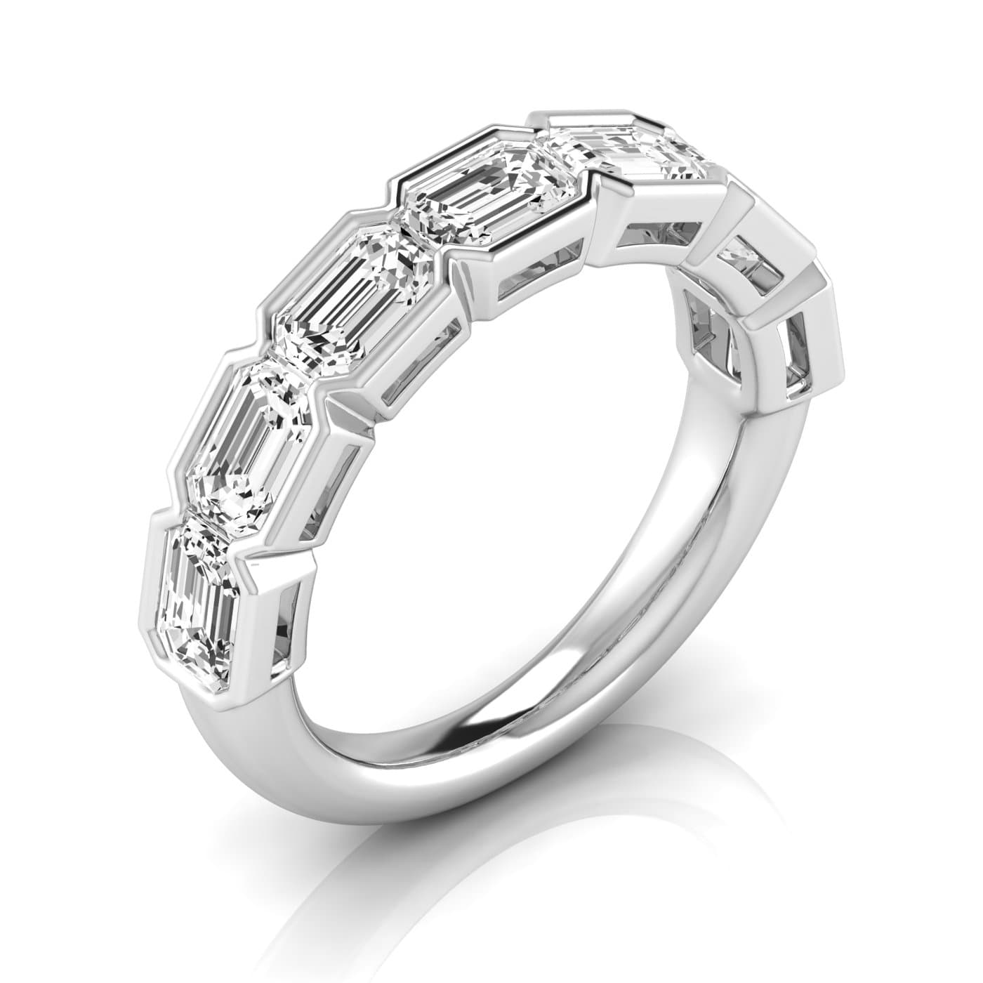 1/2 Spread Emerald Diamond Wedding Band (3 1/2 ct. tw.) — View 1