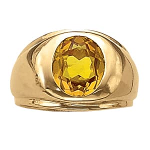 Men's Oval Gemstone Ring — 9X7 MM — View 1