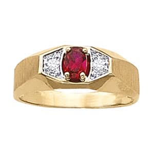 Men's Oval Gemstone Ring (0 ct. tw.) — View 1