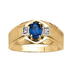 Men's Oval Gemstone Ring (0 ct. tw.) — View 1