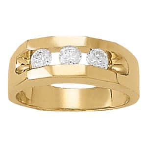 Gents Ring 3 Stone (3/4 ct. tw.) — White Gold