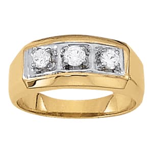3-Stone Men's Ring (1/2 ct. tw.) — White Gold