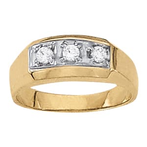 Men's 3-Stone Ring (1/4 ct. tw.) — White Gold